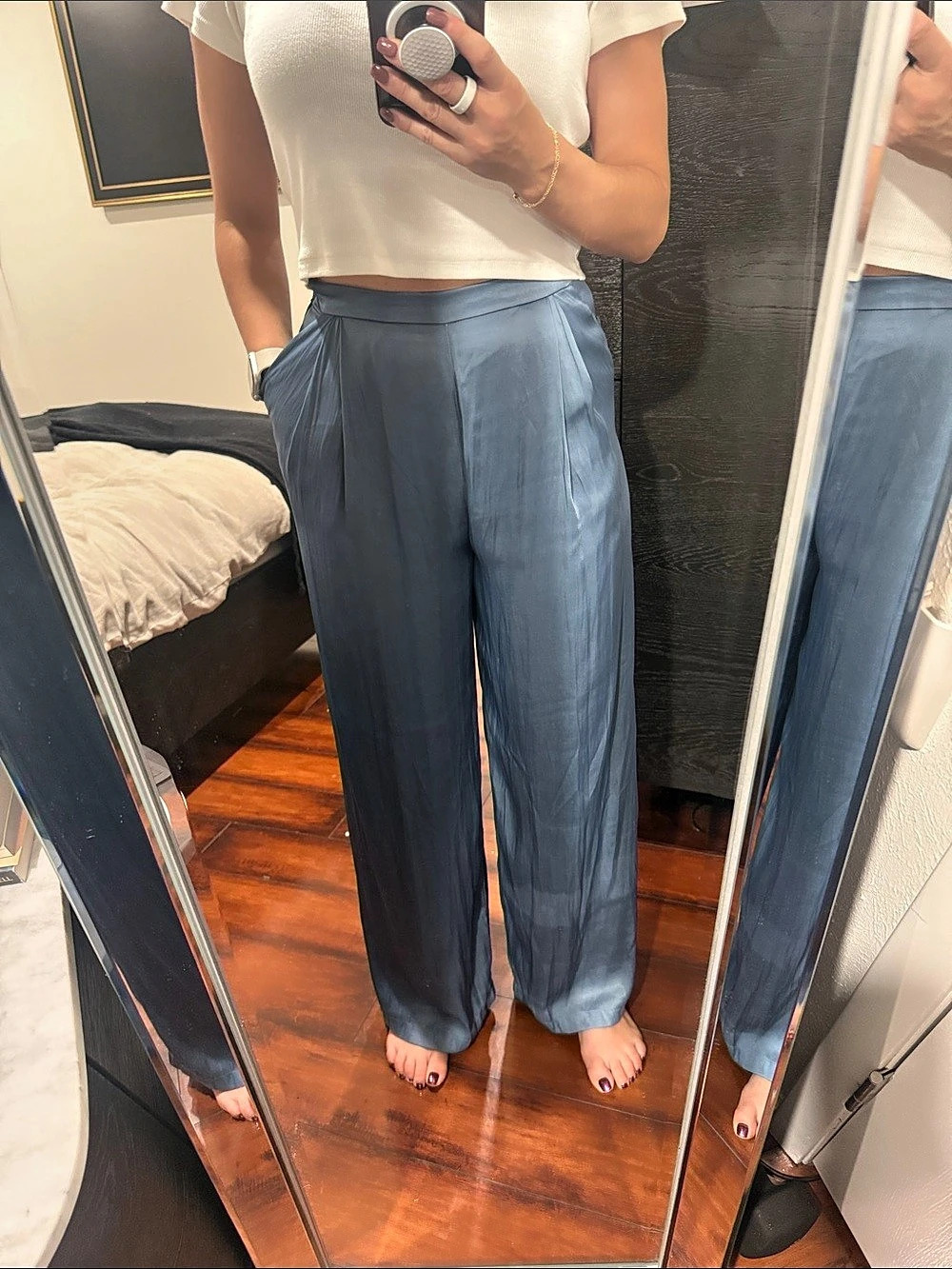 Lucy Paris Wide Leg Pants in Blue NWT
